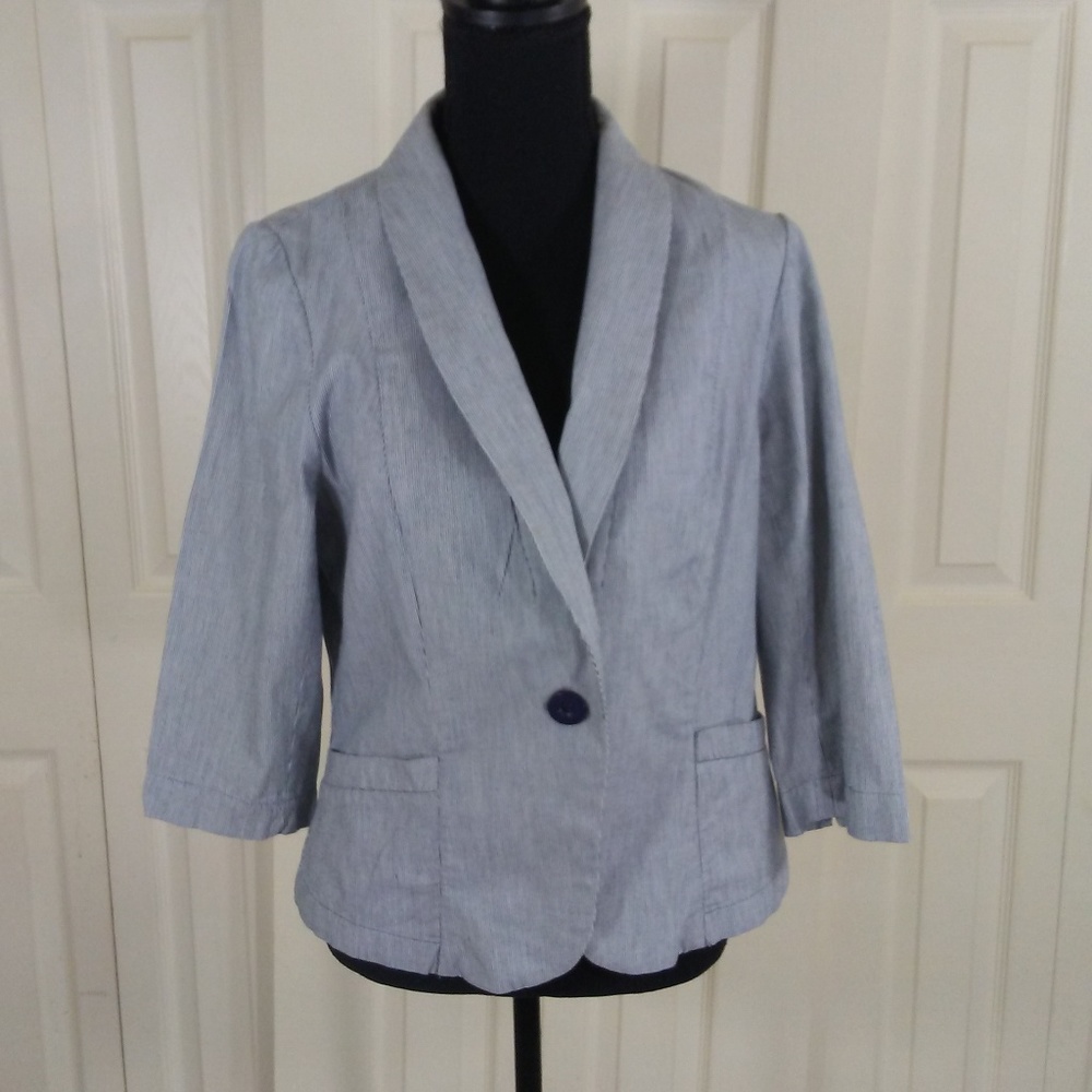 Ambition Blue and White Pin Stripe Jacket